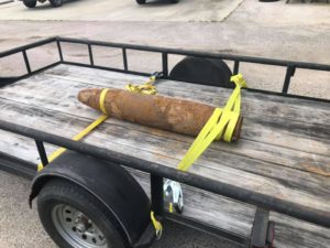 OLD BOMB FOUND ON CONSTRUCTION SITE IN MAGNOLIA