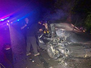 STOLEN CAR CRASHES DURING PURSUIT