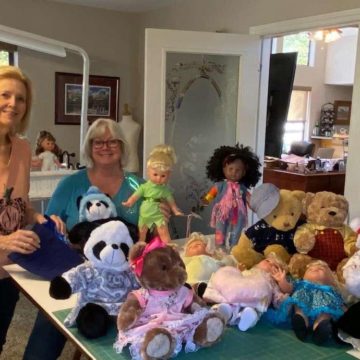 Conroe Salvation Army Christmas Doll and Bear Tea set for Sunday