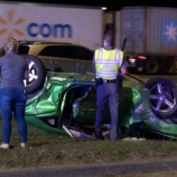ONE DEAD , ONE CRITICAL, ONE JAILED AFTER RACING CRASH ON I-45