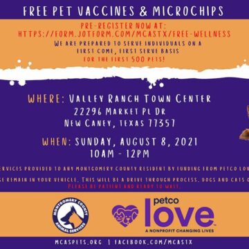 Free Vaccines And Microchips For Pets Of Montgomery County – Aug