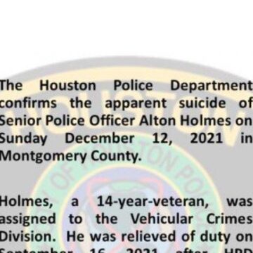 Officer under criminal investigation died by suicide in Spring Sunday, HPD says