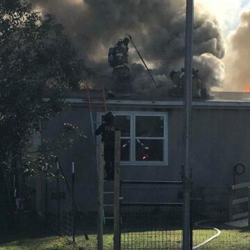 FIREFIGHTERS BATTLE BLAZE IN NEW CANEY