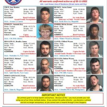 Multi-County Crime Stoppers Featured Felons For 05/13/2022