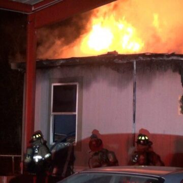 FIRE DESTROYS NEW CANEY MOBILE HOME