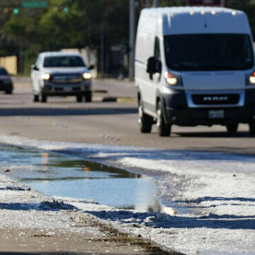 Water main breaks cause icy roads in two areas of Houston