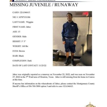 MCTXSheriff Searching for Missing Juvenile Jabez Wiggins