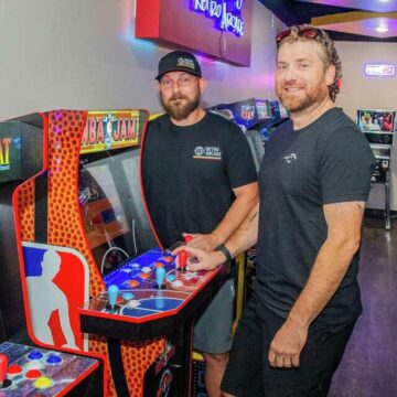 Montgomery County residents transform a custom-built shipping container into retro arcade