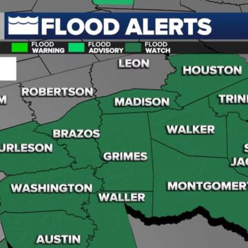 FLOOD WATCH issued overnight for majority of the Brazos Valley