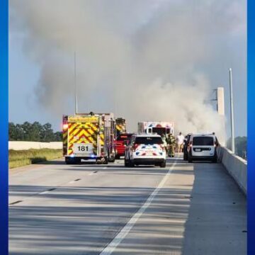 1 dead after vehicle catches on fire on SH-249