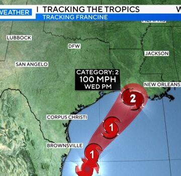 Tropical Storm Francine brings small rain chances to North Texas