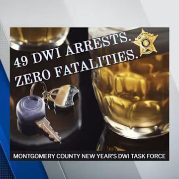 Nearly 50 DWI arrests made across Montgomery County over New Year’s weekend