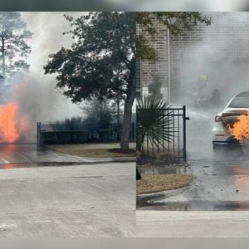 Electric vehicle fire contained in Montgomery County garage