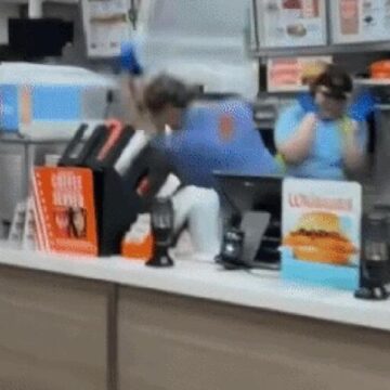 Viral video shows Whataburger staff fending off attacker with trash can, fry basket